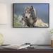 East Urban Home 'Gray Wolf Resting, North America ' Framed Photographic Print on Canvas in Gray/Green | 20 H x 30 W x 1.5 D in | Wayfair