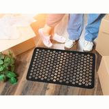 Evideco Outdoor Front Door Mat Harold Railing Rubber Rug - 24x16 Inches Rubber in Black | Wayfair 1440195