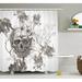 Ebern Designs Doreen Day of The Dead Painting Skull Flowers Dia De Los Muertos Festive Decor Print Single Shower Curtain | 75 H x 69 W in | Wayfair