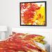 East Urban Home 'Textured Red & Yellow' Framed Oil Painting Print on Wrapped Canvas Metal in Red/Yellow | 16 H x 32 W x 1 D in | Wayfair