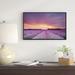 East Urban Home 'Beautiful Sunset over Lavender Rows' Framed Photographic Print on Wrapped Canvas Metal in Indigo | 16 H x 32 W x 1 D in | Wayfair