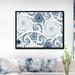 East Urban Home 'White Spiral w/ Blue Fractal Art' Framed Graphic Art Print on Wrapped Canvas Metal in Blue/White | 16 H x 32 W x 1 D in | Wayfair