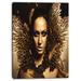 Design Art Brunette Digital Portrait Graphic Art on Wrapped Canvas Metal in Black/Brown | 40 H x 30 W x 1 D in | Wayfair PT6899-30-40