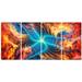 Design Art Metal 'Orange/Blue Turbine' 4 Piece Graphic Art Set Metal in Blue/Orange | 28 H x 48 W x 1 D in | Wayfair MT3071-271