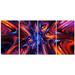 Design Art Metal 'Starry Trance' 4 Piece Graphic Art Set Metal in Blue/Orange | 28 H x 48 W x 1 D in | Wayfair MT3033-271