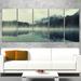 Design Art Lake Herbert in Foggy Morning 5 Piece Wall Art on Wrapped Canvas Set Canvas in Gray | 28 H x 60 W x 1 D in | Wayfair PT11542-401