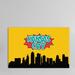 East Urban Home Comic Book Skyline Series: Kansas City Graphic Art on Wrapped Canvas Metal in Black/Blue/Green | 40 H x 60 W x 1.5 D in | Wayfair