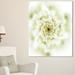 Design Art Full Bloom Fractal Flower in White Large Flower Graphic Art on Wrapped Canvas Metal in Green/White | 40 H x 30 W x 1 D in | Wayfair