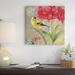 East Urban Home Winter Birds Series: Goldfinch I Painting Print on Wrapped Canvas in Brown/Green/White | 12 H x 12 W x 1.5 D in | Wayfair