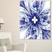 Design Art Symmetrical Blue White Fractal Flower Graphic Art on Wrapped Canvas in Black/White | 20 H x 12 W x 1 D in | Wayfair PT12041-12-20