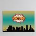 East Urban Home Comic Book Skyline Series: Portland Painting Print on Wrapped Canvas Metal in Black/Blue/Green | 40 H x 60 W x 1.5 D in | Wayfair