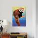 East Urban Home 'Cute Red Panda' Painting Print on Canvas Metal in Blue/Brown/Green | 40 H x 26 W x 1.5 D in | Wayfair ESUR8734 37472574