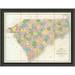 East Urban Home 'Map of North & South Carolina; 1839' Framed Print Canvas & Fabric in White, Size 26.0 H x 36.0 W x 1.5 D in | Wayfair