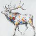 East Urban Home 'Color Deer Collection II' Oil Panting Print on Canvas in Gray | 32 H x 32 W x 1.5 D in | Wayfair EUHE3215 42002028