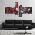 East Urban Home 'Crystal Cell Steel Texture' Graphic Art Print Multi-Piece Image on Canvas in Red | 32 H x 60 W x 1 D in | Wayfair