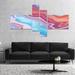 East Urban Home 'Abstract Marbled Background' Graphic Art Print Multi-Piece Image on Canvas in Blue/Gray/Pink | 32 H x 60 W x 1 D in | Wayfair