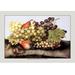 Buyenlarge Grapes & Pears w/ a Snail by Giovanna Garzoni Framed Painting Print in Brown/Green/Red | 24 H x 36 W x 1.5 D in | Wayfair