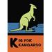 Buyenlarge K is for Kangaroo by Charles Buckles Falls Graphic Art in Black/Blue/Green | 36 H x 24 W x 1.5 D in | Wayfair 0-587-12435-0C2436