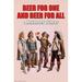 Buyenlarge 'Beer for One & Beer for All' by Wilbur Pierce Vintage Advertisement in Brown/Pink/Red | 36 H x 24 W x 1.5 D in | Wayfair