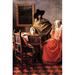 Buyenlarge 'Glass of Wine' by Johannes Vermeer Painting Print in White | 36 H x 24 W x 1.5 D in | Wayfair 0-587-26335-0C2436