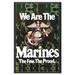 Buyenlarge 'We are the Marines' Framed Vintage Advertisement in Brown/Green/White | 36 H x 24 W x 1.5 D in | Wayfair 0-587-14310-xC2436