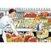 Buyenlarge 'Shopping for Vegetables' by Julia Letheld Hahn Painting Print in Blue/Green/Red | 44 H x 66 W x 1.5 D in | Wayfair 0-587-27497-2C4466