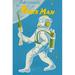 Buyenlarge 'Mechanical Space Man' Vintage Advertisement in Blue/Green/Yellow | 66 H x 44 W x 1.5 D in | Wayfair 0-587-25035-6C4466