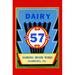 Buyenlarge 'Dairy 57 Broom Label' Vintage Advertisement in Blue/Green/Red | 36 H x 24 W x 1.5 D in | Wayfair 0-587-23041-xC2436