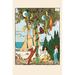 Buyenlarge 'The Stand-Off in The Tree' by Eugene Field Graphic Art in Blue/Green | 66 H x 44 W x 1.5 D in | Wayfair 0-587-25164-6C4466