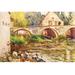 Buyenlarge 'The Laundresses By Moret By Alfred Sisley.Jpg' by Alfred Sisley Painting Print in Brown/Yellow | 44 H x 66 W x 1.5 D in | Wayfair