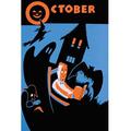Buyenlarge 'October' by Albert M. Bender Vintage Advertisement in Black/Blue/Orange | 30 H x 20 W x 1.5 D in | Wayfair 0-587-21564-xC2030