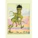 Buyenlarge Ruggedo Tramping Like a Giant by John R. Neill Framed Painting Print in Green/Orange/Pink | 36 H x 24 W x 1.5 D in | Wayfair