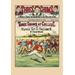 Buyenlarge 'Three Chums at College' Vintage Advertisement in Green/Red/Yellow | 30 H x 20 W x 1.5 D in | Wayfair 0-587-02782-7C2030
