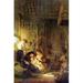 Buyenlarge 'The Holy Family [1]' by Rembrandt Van Rijn Painting Print in White | 36 H x 24 W x 1.5 D in | Wayfair 0-587-26473-xC2436