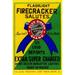 Buyenlarge Flashlight Firecracker Salutes - Blue Ribbon Brand - Advertisements Print in Blue/Green/Yellow | 30 H x 20 W x 1.5 D in | Wayfair