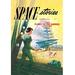 Buyenlarge Space Stories: Rocket Ship Sabotage Vintage Advertisement Paper in Blue/Green/Yellow | 42 H x 28 W x 1.5 D in | Wayfair