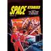 Buyenlarge Space Stories: Space Monster Attack Vintage Advertisement in Blue/Orange/Red | 66 H x 44 W x 1.5 D in | Wayfair 0-587-03042-9C4466