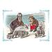 Buyenlarge 'Through the Looking Glass: Walrus, Carpenter & Oysters' by John Tenniel Painting Print in Gray/Red | 20 H x 30 W x 1.5 D in | Wayfair