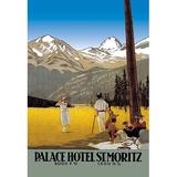 Buyenlarge Palace Hotel St. Moritz by Emil Cardinaux Vintage Advertisement in Brown/Yellow | 42 H x 28 W x 1.5 D in | Wayfair 0-587-00896-2C2842