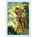 Buyenlarge The Fairy of the Desert Carries Off the King by Walter Crane Framed Painting Print in Green/Yellow | 42 H x 28 W x 1.5 D in | Wayfair