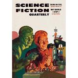 Buyenlarge Science Fiction Quarterly: Diabolical Scheming Vintage Advertisement in Green/Orange | 66 H x 44 W x 1.5 D in | Wayfair