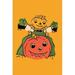 Buyenlarge 'Scarecrow & Jack-O-Lantern' Painting Print Paper in Green/Red | 42 H x 28 W x 1.5 D in | Wayfair 0-587-32625-5C2842