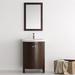 Radley Ebern Designs 25" Free-Standing Single Sink Bathroom Vanity Set Wood/Ceramic in Brown | 34.8 H x 24.6 W x 19 D in | Wayfair