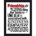 Picture Perfect International "Friendship" Framed Textual Art Plastic/Acrylic in Black/White | 37.5 H x 25.5 W x 1 D in | Wayfair 704-3105-2436