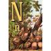 Buyenlarge 'N for the Nut That He Cracks w/ a Grin' by Edmund Evans Painting Print in Brown/Green/Yellow | 30 H x 20 W x 1.5 D in | Wayfair