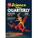 Buyenlarge Science Fiction Quarterly: Attack from Atop Rocket Man Vintage Advertisement in Blue/Brown/Red | 42 H x 28 W x 1.5 D in | Wayfair