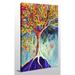 Picture Perfect International "Fiestatree" by Jennifer Lommers Painting Print on Wrapped Canvas in Blue/Green/Orange | 40 H x 24 W x 1 D in | Wayfair