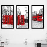Picture Perfect International 'London' - 3 Piece Picture Frame Photograph Print Set Plastic/Acrylic in Gray | 25.5 H x 40.5 W x 1 D in | Wayfair