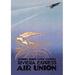 Buyenlarge Riviera Express Air Union by Edith Jackson - Unframed Advertisements Print in Gray/Orange | 66 H x 44 W x 1.5 D in | Wayfair