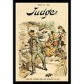 Buyenlarge 'Judge Magazine: John the Postman Rams the Gauntlet of Mud' by Victor Painting Print in Brown/Gray | 42 H x 28 W x 1.5 D in | Wayfair